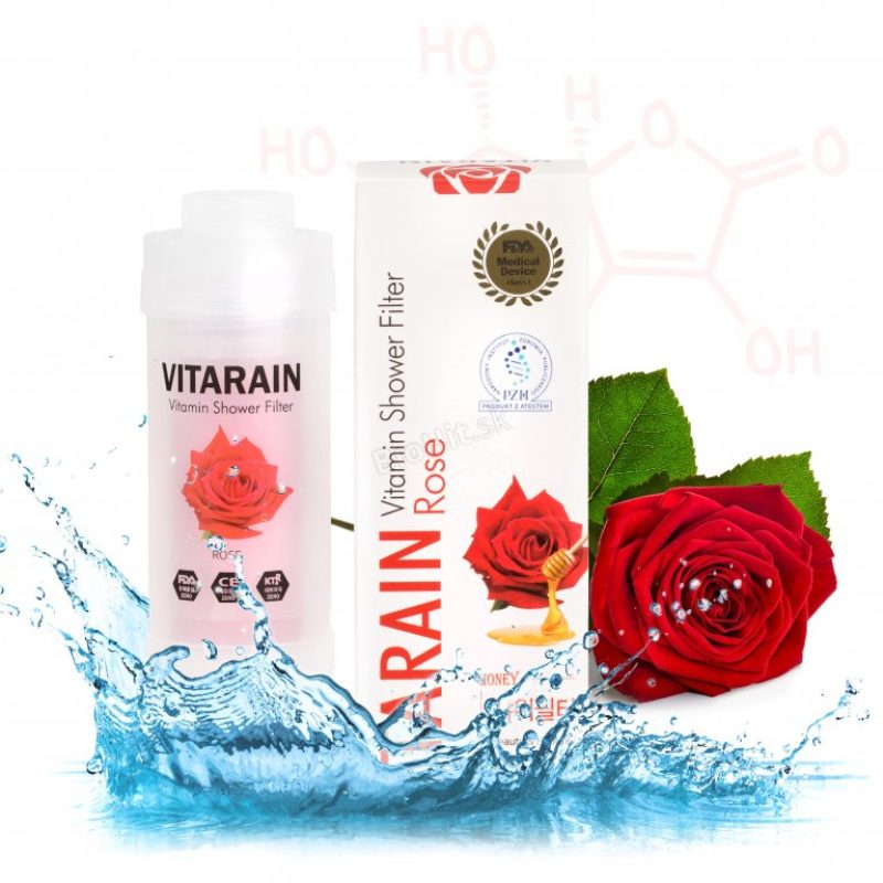 Sprchový filter Vitarain Ruža - Jednorazový filter so sladkou vôňou ruže. Osviežte si sprchu a zabezpečte si jemnú a čistú pokožku s jednorazovým sprchovým filtrom Vitarain